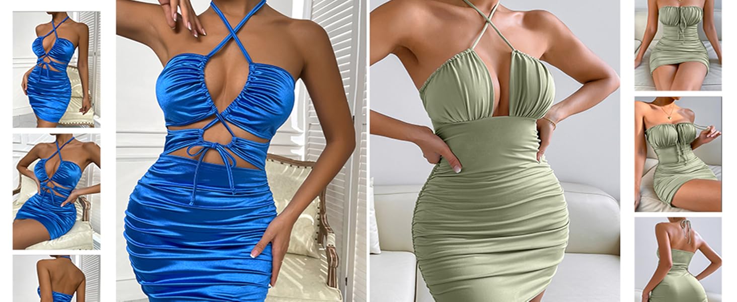 Жіноче міні-плаття на бретелях з V-подібним вирізом та відкритим спиною, червоне, розмір XS-L, для вечірок та свят