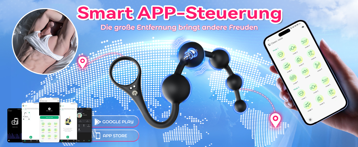 Анальні кульки для пар, анальний плагін, вібратор для ануса, стимуляція простати, кільце для пеніса, іграшки для геїв, керування через додаток