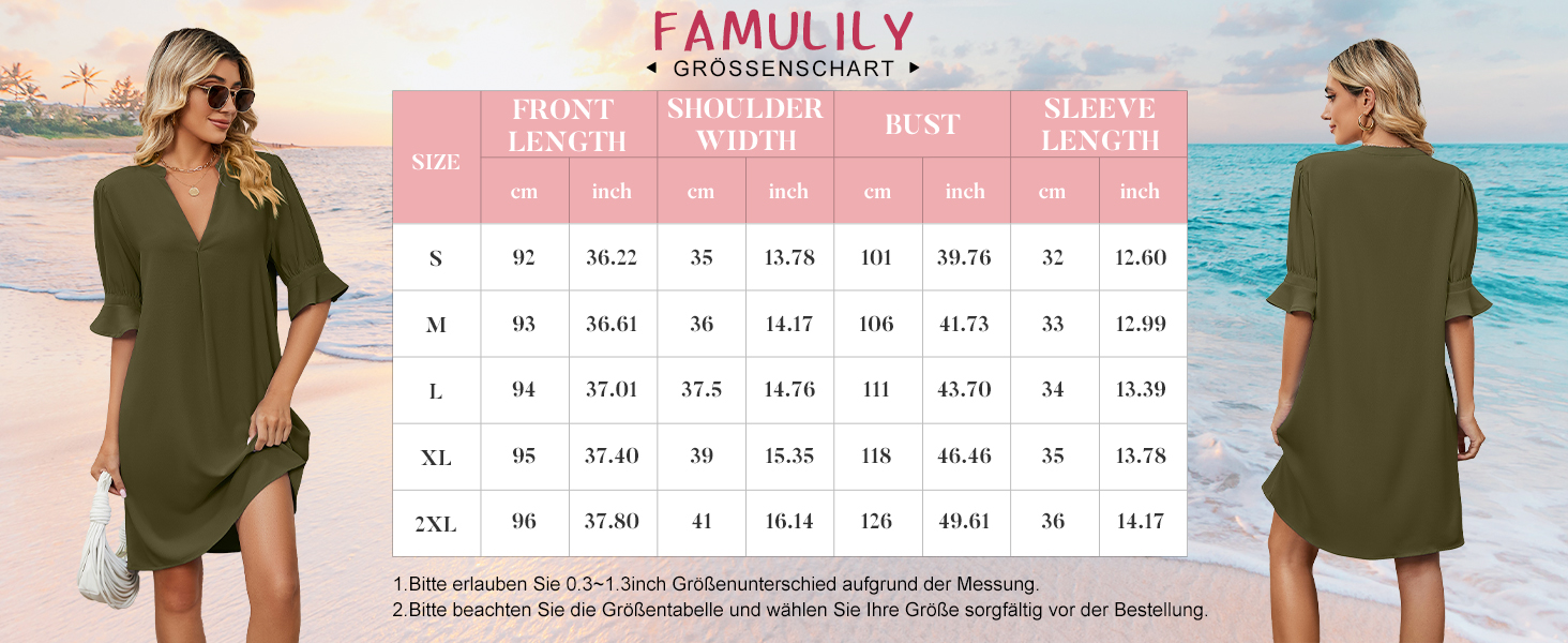 Сукня-сорочка Famulily жіноча з V-подібним вирізом, коротка рукав, однотонна, чорна, розміри S-XXL