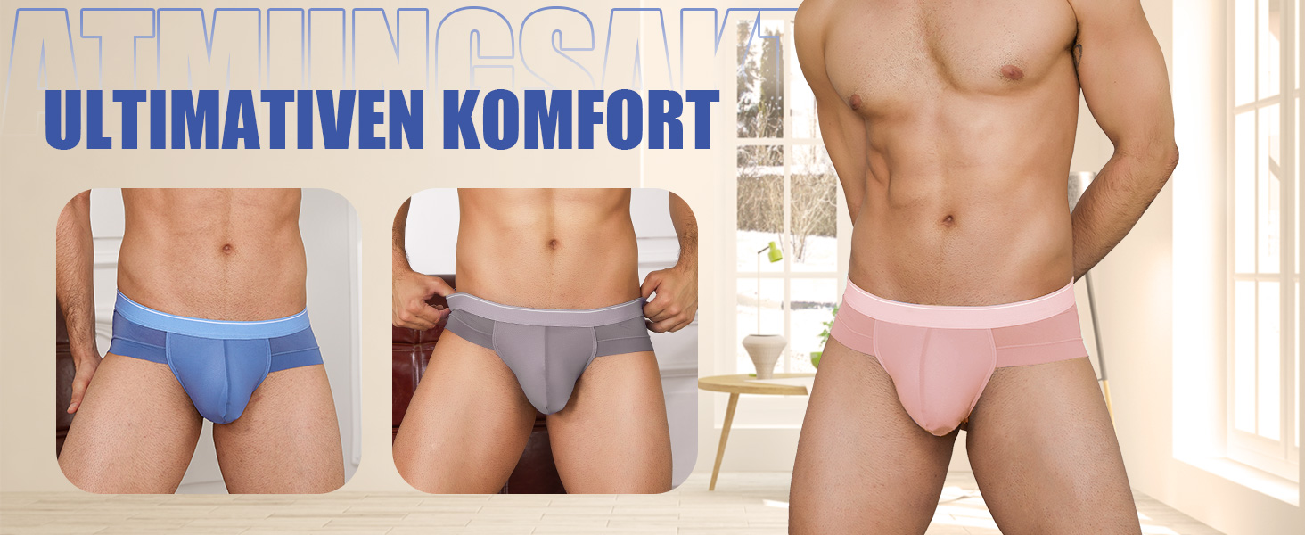 Сліпекс чоловічі труси PHOLEEY з мікрофібри, без шва, дихаючі, м'які, 3 шт. у наборі, XXL, сіро-блакитний/світло-фіолетовий/рожевий