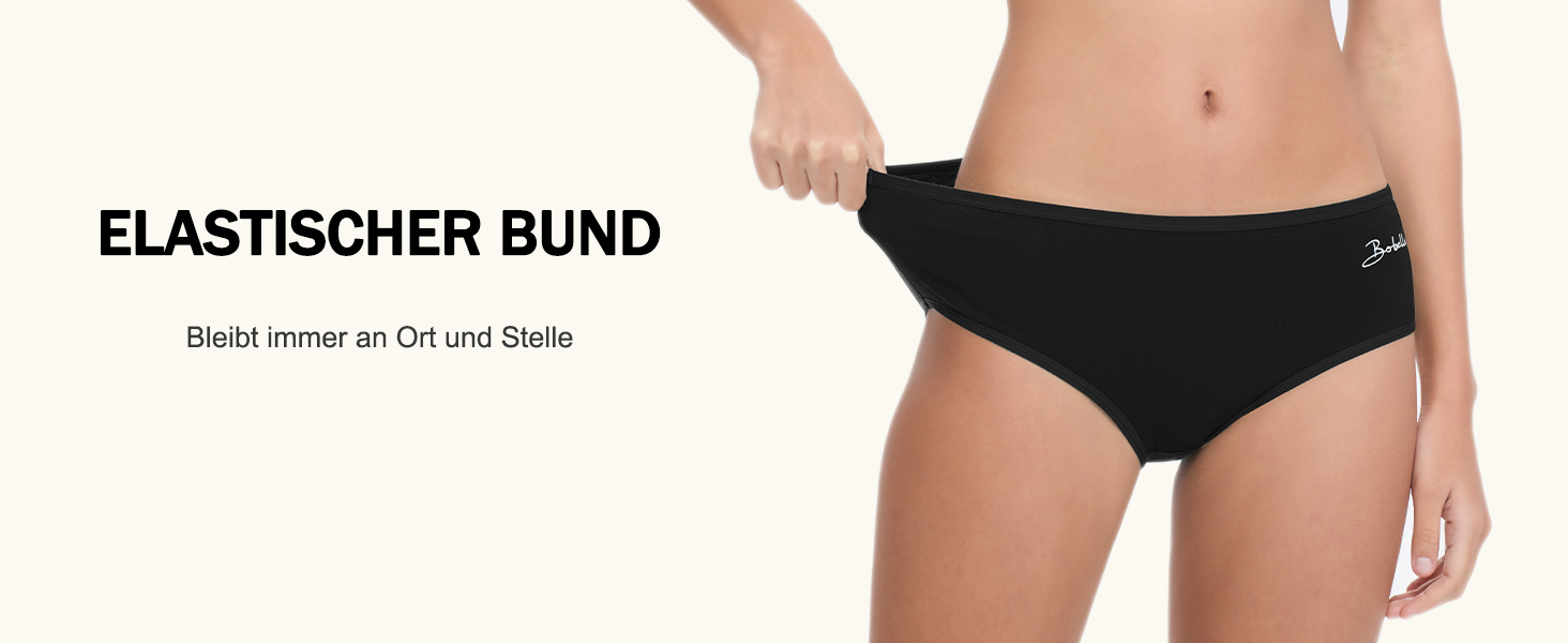 Бобель: 5 трусиків для жінок, бавовна, дихаюча підбірка, комфортні труси, м'які, еластичні (S-XXL) чорного кольору