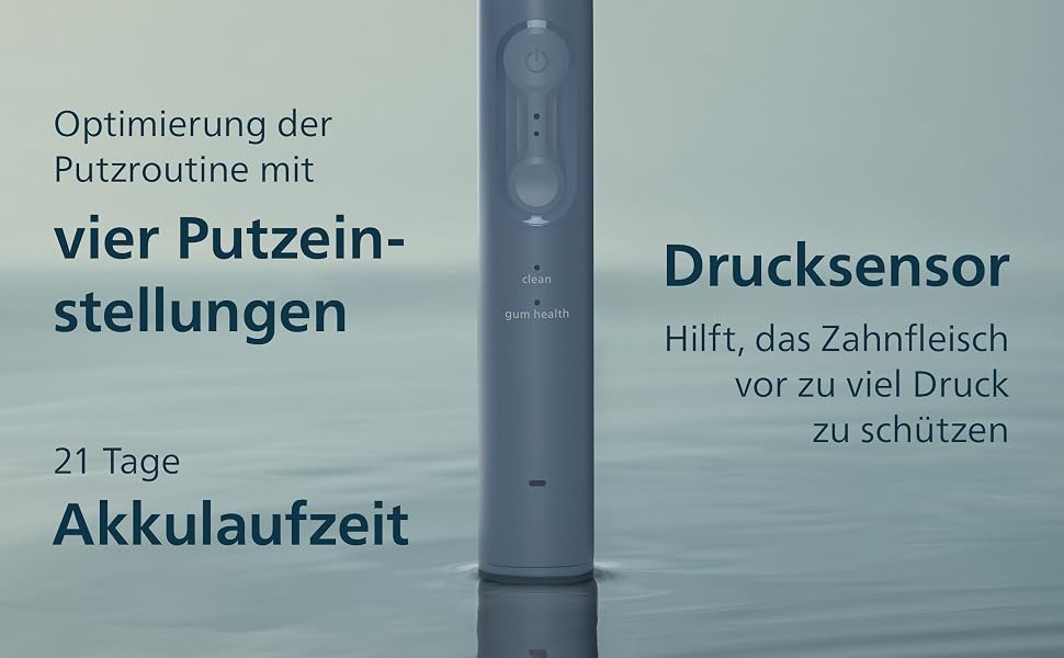 Електрична сонічна зубна щітка Philips Sonicare 4100 (HX3683/33) темно-синя, з 4 насадками W2 Optimal White, дорожнім кейсом та USB-зарядним пристроєм