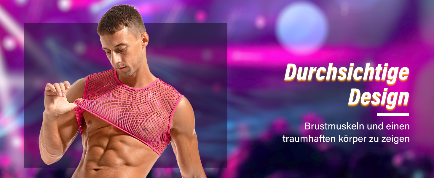 Чоловіча футболка Amy Coulee з сіткою, чорна (мереживна футболка, майка)