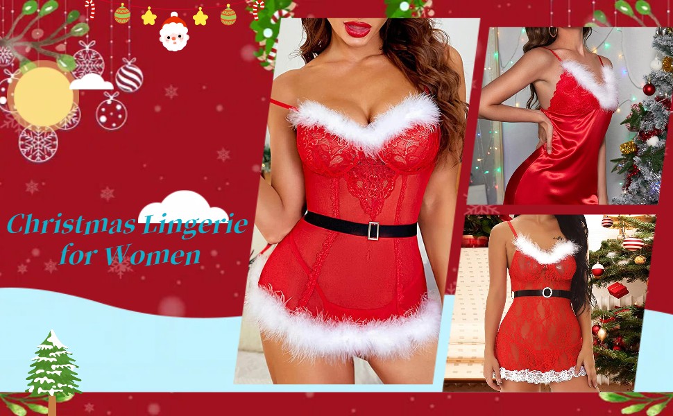 Жіноча святкова білизна: боді, піжама, babydoll, нічна сорочка. Ідеально на День святого Валентина та Різдво. Однорозмірний комплект
