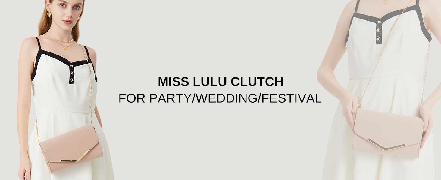 Жіноча міні-сумка через плече Miss Lulu: рожевий клатч-гаманець для вечірок та весіль