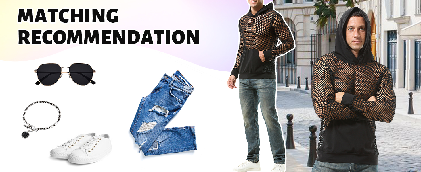 Чоловіча сітчаста сорочка AIEOE: дихаюча, з довгим рукавом, мереживна, сексуальна клубна сорочка, прозора сітчаста сорочка, чорна