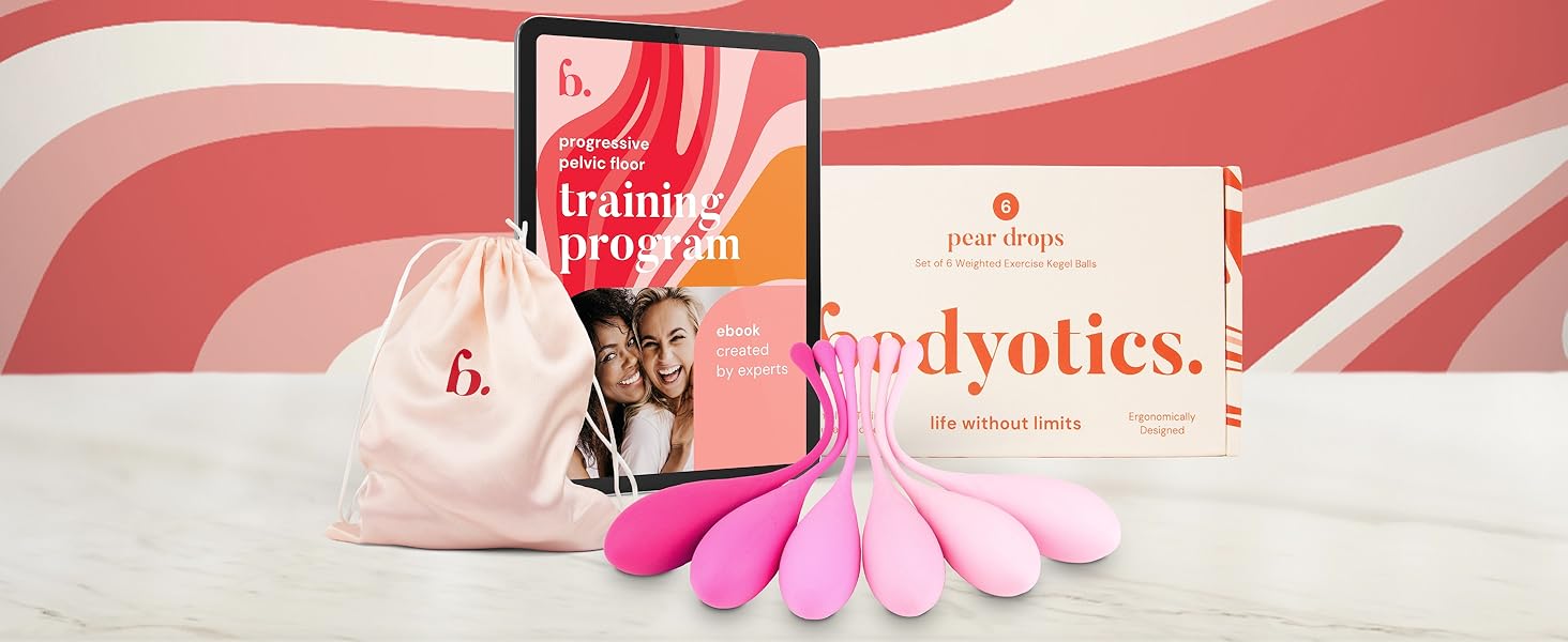 Bodyotics Тренажер для дна тазу для жінок - Комплект для тренування Kegel - 6-частинний набір для початківців