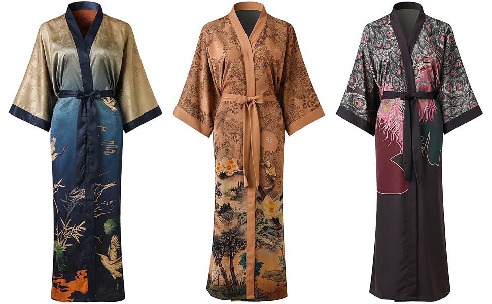 Халат жіночий Ledamon, довгий, квітковий, халат для ванної, нічна сорочка, універсальний розмір, трав'яний зелений