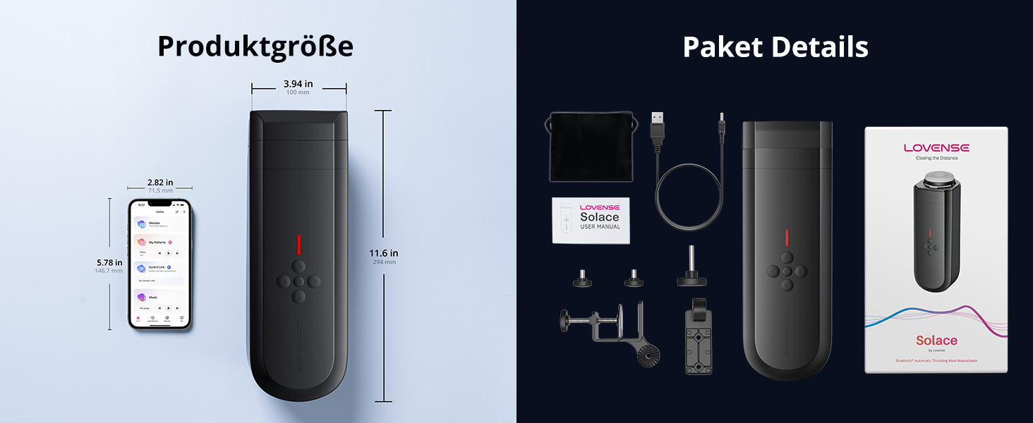 LOVENSE Solace - Автоматичний електричний секс-іграшка для чоловіків з пультом керування, різні режими, для соло та парних ігор