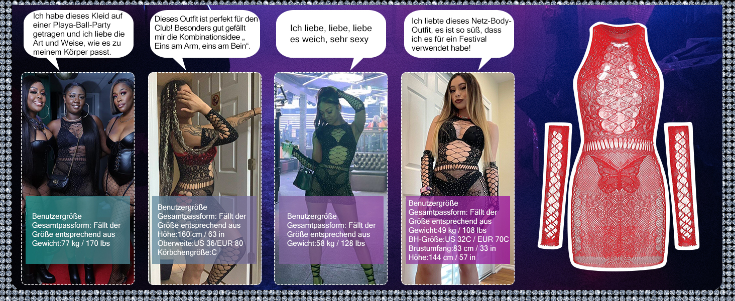 Елегантний жіночий комплект нижньої білизни Ella Lust: мереживний боді, сукня з паєтками та мереживні рукавички. Чорний, універсальний розмір.