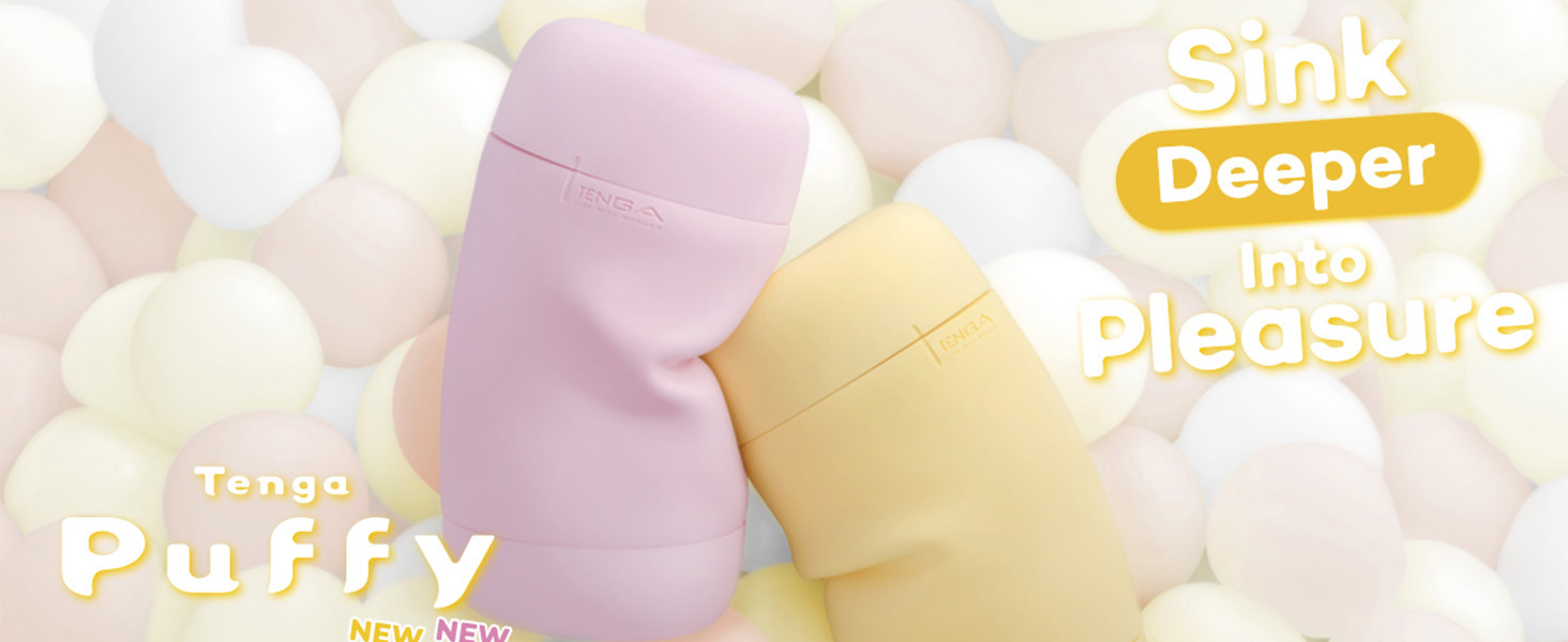 Мастурбатор Tenga Puffy Erdbeerrosa - клубнично-рожевий, 16,5 см