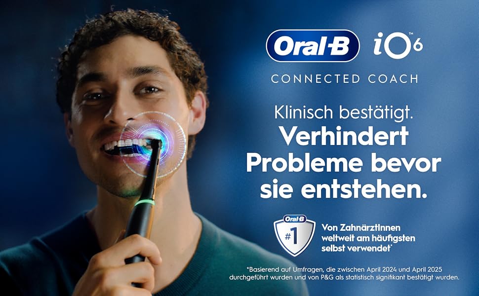 Електрична зубна щітка Oral-B iO Series 6 білого кольору, 5 режимів чищення, набір з 2 насадок, дорожнім футляром та аксесуарами