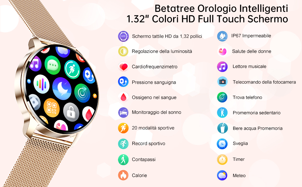 Смарт-годинник Batatree для чоловіків та жінок, 1.32