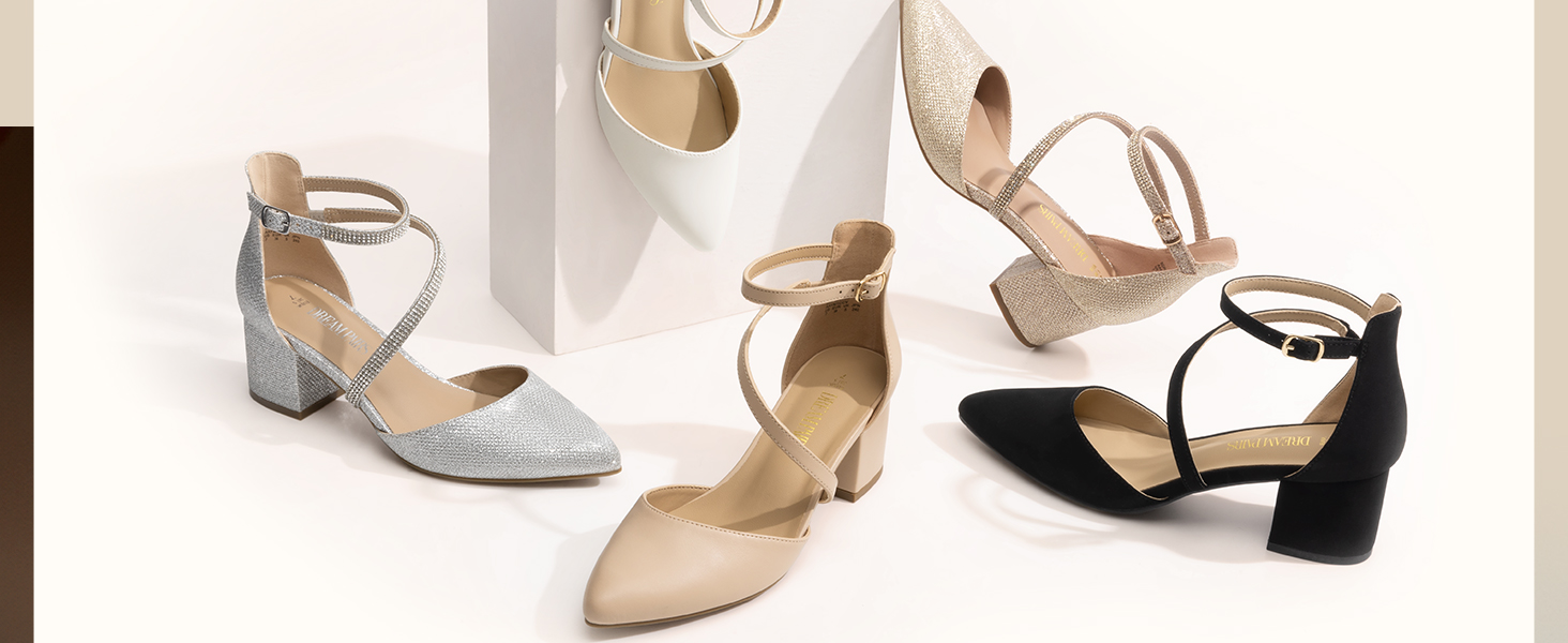 Жіночі туфлі-човники Dream Pairs, закритий носок, нубук, чорні, розмір 39 EU