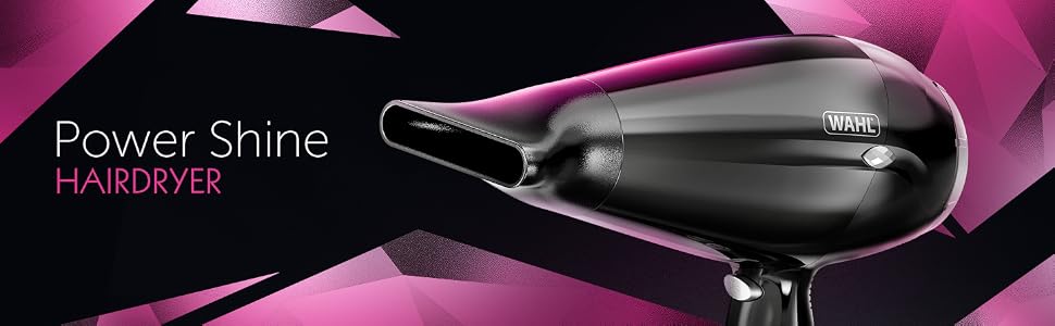 Фен для волосся WAHL Power Shine Dryer: 3 температурні та 2 швидкісні режими, функція холодного обдуву Cool Shot, швидке сушіння та стайлінг кучерів
