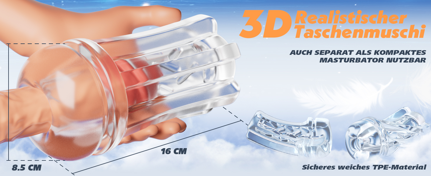 Електричний масажер для чоловіків з 7 режимами та 10 вібраціями. Іграшка для дорослих, прозора, 3D-дизайн. Тренажер для пеніса, сексуальна іграшка для чоловіків