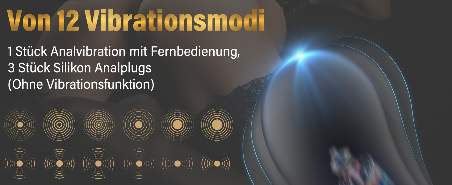 Набір анальних пробок Meeteel (4 шт) з силікону: 12 режимів вібрації, 3 розміри. Стимуляція простати для чоловіків та жінок