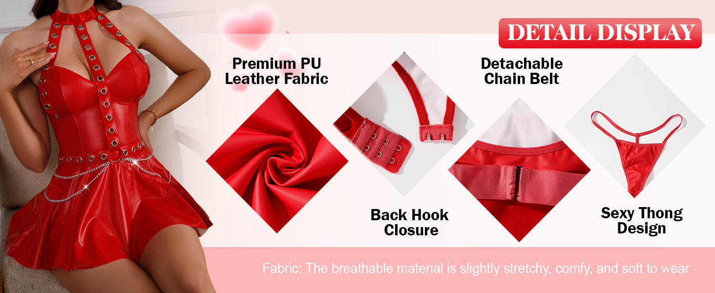 Латексне плаття AIEOE для жінок: сукня з відкритим спиною, комплект спідньої білизни з бретельками, сексуальний мокрий ефект, еротичне шкіряне плаття Rose M