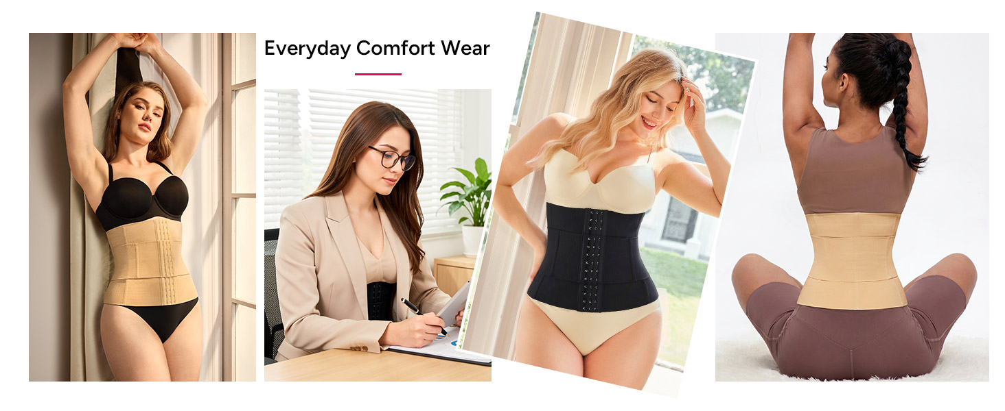 Коригуючий корсет для жінок KUMAYES Waist Trainer — моделюючий одяг для талії та живота, бежевий