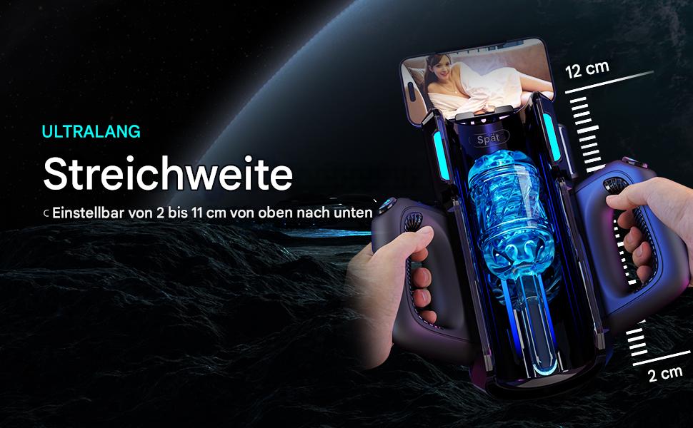 Електричний мастурбатор Leten Cannon King Pro з тримачем для телефону, 2 насадки, подвійні ручки, голосове управління та 10 режимів вібрації. Іграшка для чоловіків