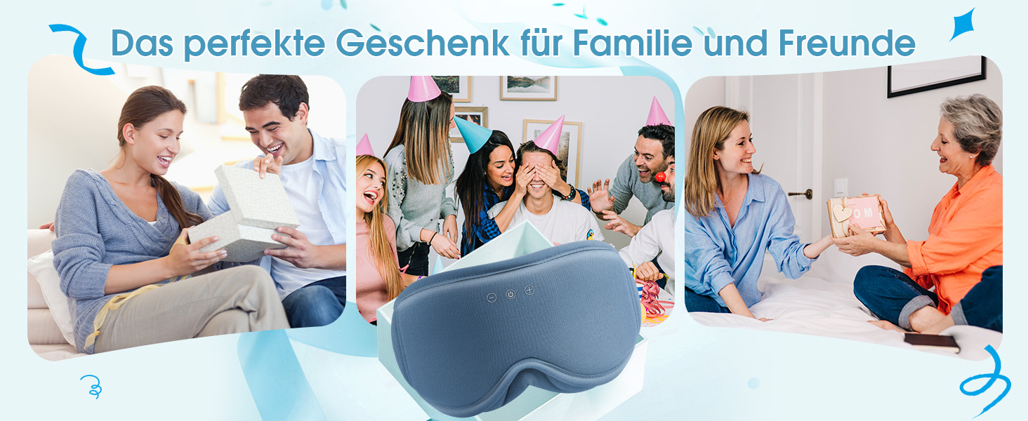 Bluetooth маска для сну LOVE EYE для тих, хто спить на боці, з ультратонкими навушниками, дихаюча бавовняна тканина, синя