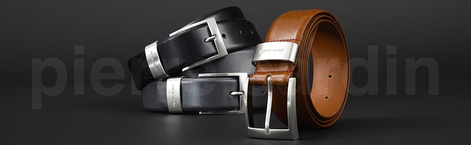Шкіряний чоловічий ремінь Pierre Cardin, 40 мм, натуральна шкіра, чорний, розмір XL (довжина 120 см)