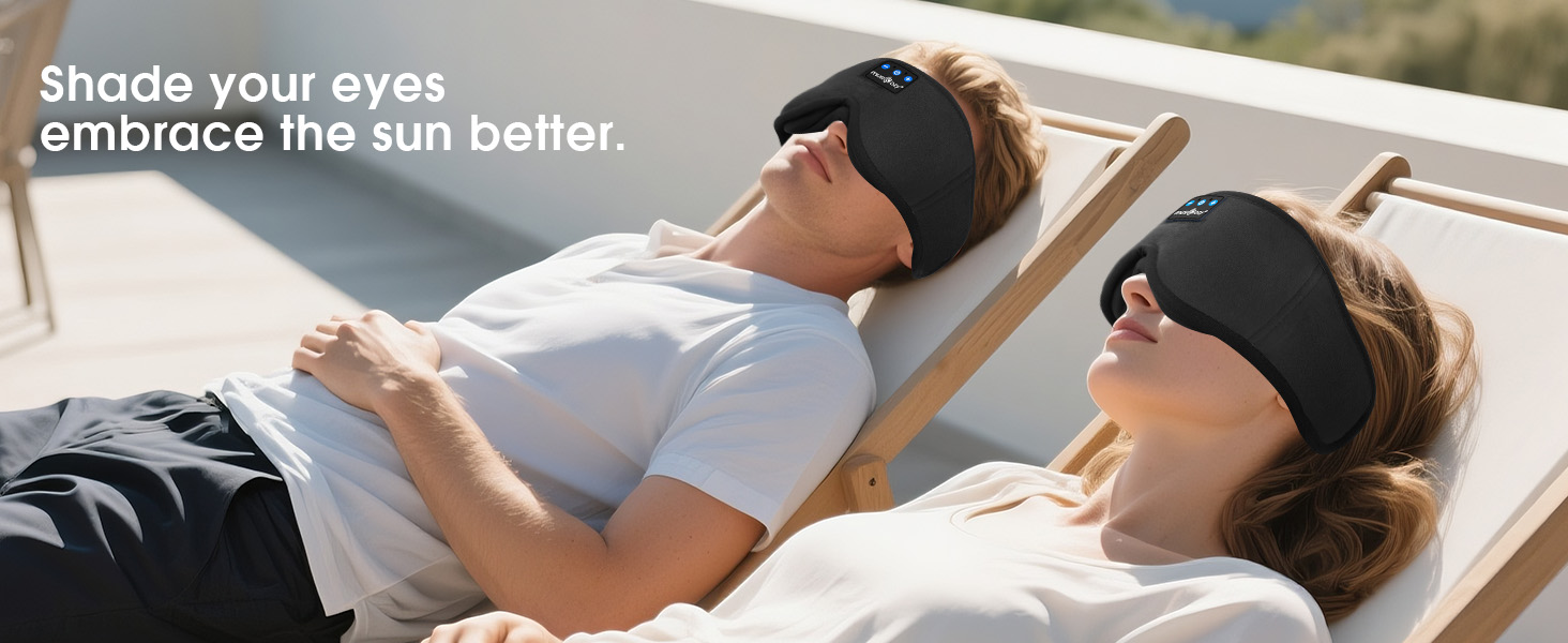 Маска для сну з Bluetooth-навушниками MUSICOZY, 3D маска для повного затемнення, м'які бездротові навушники для сну, медитації та подорожей, Bluetooth 5.4, 16 годин роботи
