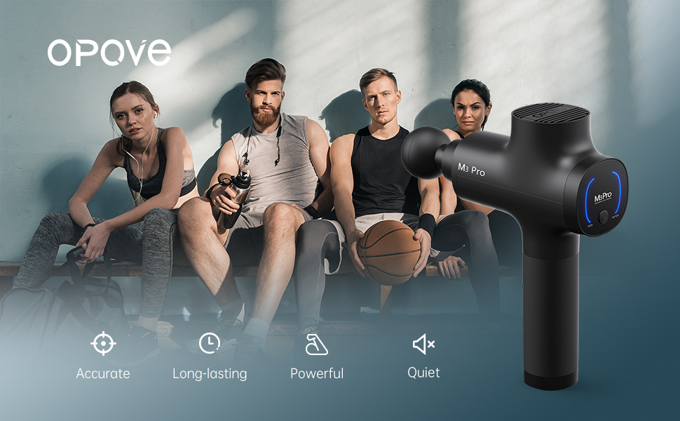 Перкусійний масажер OPOVE M3 Pro 2 Massage Gun з LED-дисплеєм, 2500 об/хв, для зняття м'язового болю, чорний