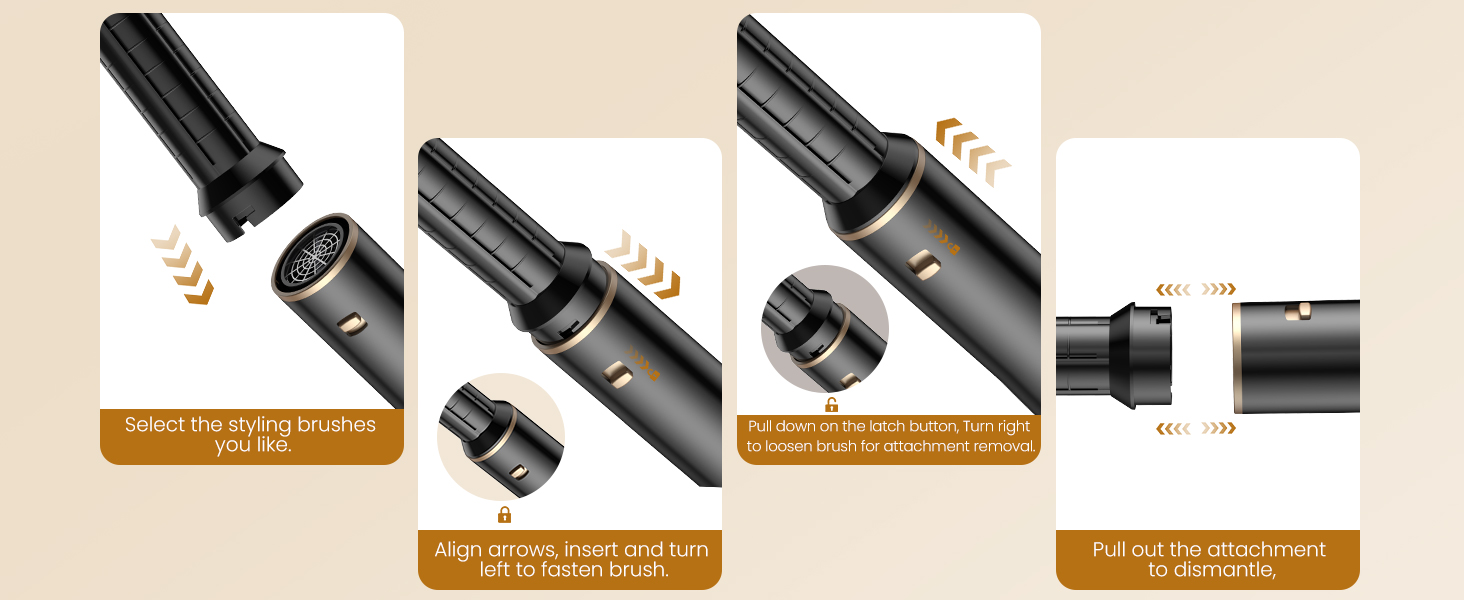 Стайлер для волосся 5 в 1 UKLISS Airstyler Pro: багатофункціональний набір для сушіння та укладки (фен, брашинг, гофре, вирівнювач), 1000 Вт, чорний
