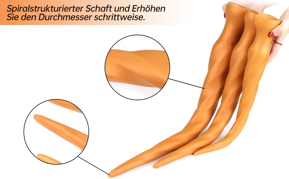 Анальний плаг Roluck для чоловіків, 54 см, з м'якого силікону, з присоском для масажу простати та анального оргазму