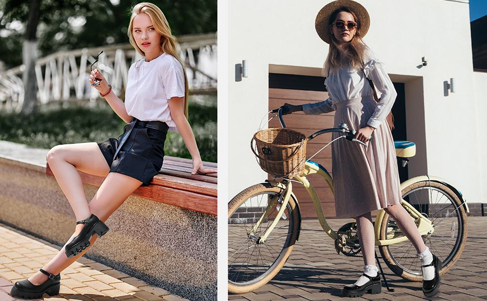 Жіночі туфлі Mary Janes DREAM PAIRS на масивній платформі, чорні, екошкіра (PU), розмір 39