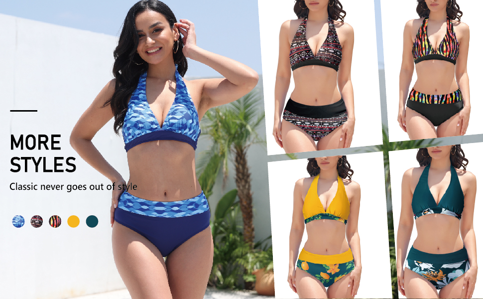 Жіночий купальник бікіні Damen Triangel Yellow Lemon з квітковим малюнком та шнурівкою