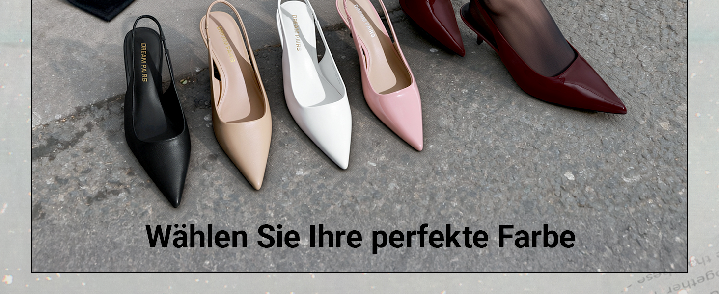 Жіночі туфлі-човники Dream Pairs на низьких підборах (Kitten Heels) з відкритою п'ятою (Slingback), бордові, розмір 37 EU