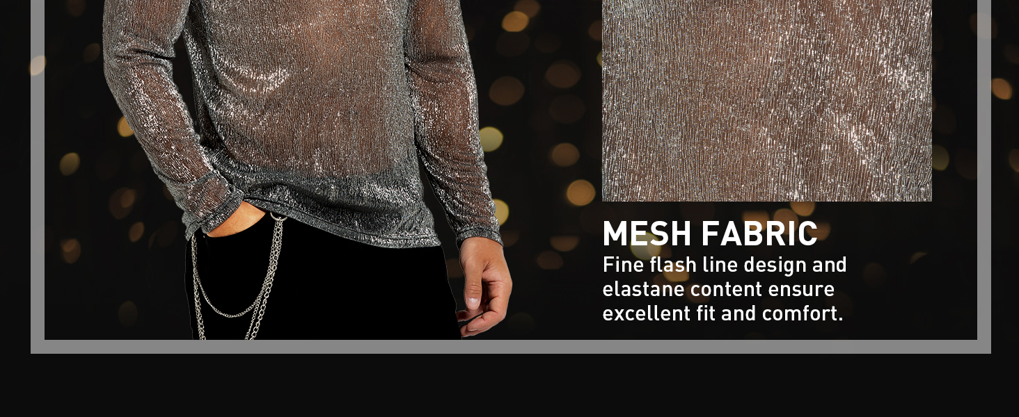 Прозора футболка-сітка Casey Herren з довгим рукавом, мереживна сорочка, мерехтливі сорочки, клубний стиль, A2-блакитний