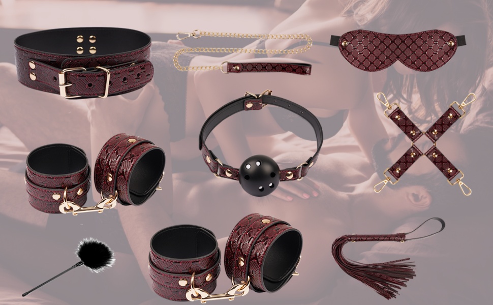 Набір для БДСМ-фетишу: 12 предметів для парних експериментів (фетиш, наручники, фетіш-іграшки, БДСМ)