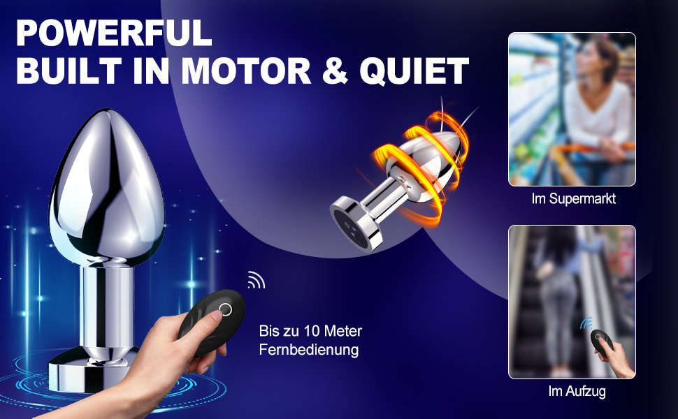 Вібратор анальний Metall Anal Vibrator зі 10 режимами вібрації, пультом дистанційного керування, стимулятор простати. Іграшки для дорослих для початківців, чоловіків, жінок, пар (сріблястий).