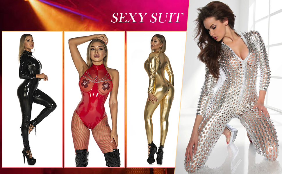 Жіноче шкіряне плаття-боді FEOYA з довгими рукавами, клубний костюм, catsuit, клубний одяг, шкіряна мода, комплект з шкарпеток та рукавичок