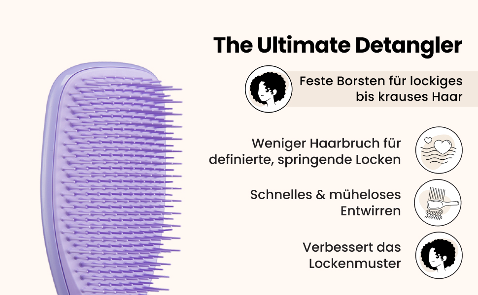 Щітка для волосся Tangle Teezer Ultimate Detangler для кучерявого та жорсткого волосся (типи 3C-4C), розплутуюча, дворівневі щетинки для визначення локонів та зменшення пухнастості, Манго та Рожевий