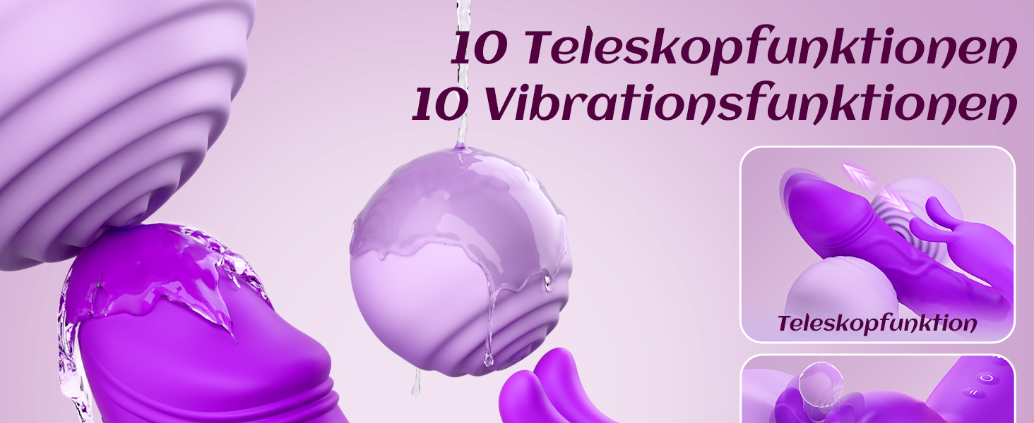 Вібратор для жінок Гобокен: кролик з 10 режимами вібрації, G-точка, кліторальний та анальний вібратор, для пар та індивідуального використання