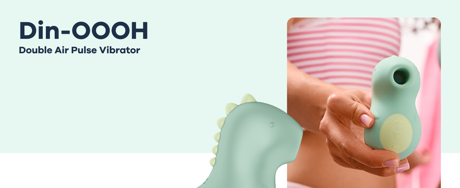 Satisfyer Din-OOOH: вібратор з ефектом тиску та 2 моторами | Кліторальний стимулятор у формі динозавра | Водостійкий (IPX7) | Силіконовий секс-іграшка для жінок