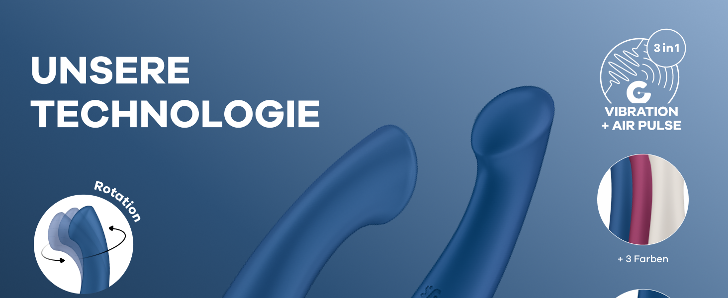 Вібратор для жінок Satisfyer Spinning G-Spot 1, синій | 16,5 см | 12 вібрацій, 5 програм | Водостійкий (IPX7)