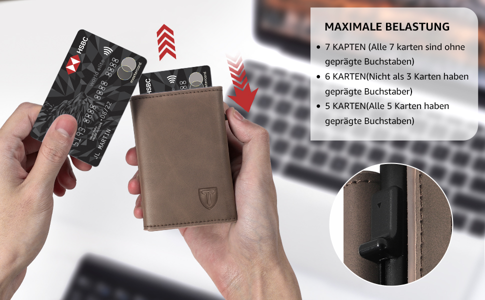 Чоловічий гаманець з RFID-захистом та Pop-up картницею, портмоне з магнітним замком, відділенням для монет та купюр, коричневий