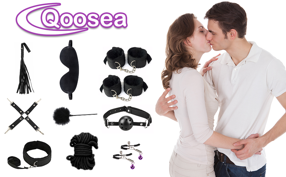 Набір для БДСМ-фетишу, 34 шт. (чорний та фіолетовий): кайдани, щипці для сосків, маска для очей, прічка. Ідеальний для початківців та досвідчених