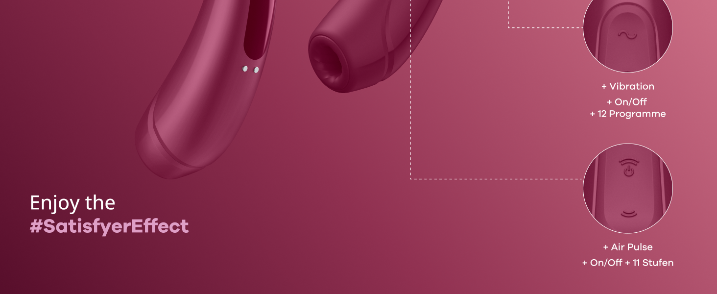 Satisfyer Curvy 1 Connect: Вібратор для клітора з додатком, 13.5 см, бордовий колір - інтенсивний стимулятор з технологією тиску