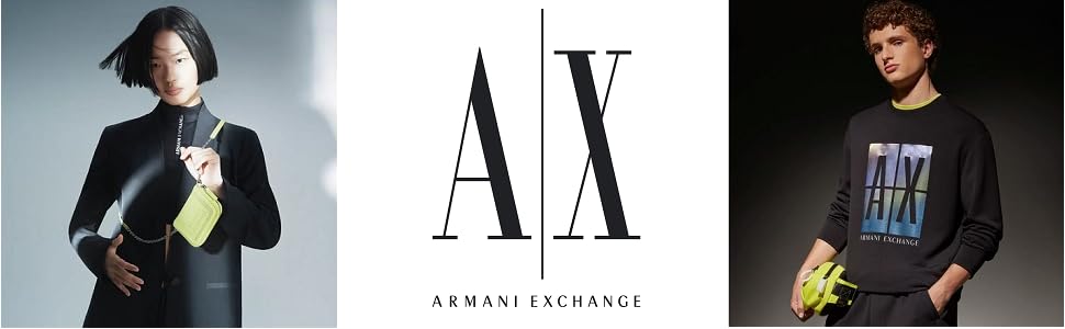 Сумка крос-боді Armani Exchange з логотипом, бежево-чорна, універсальний розмір