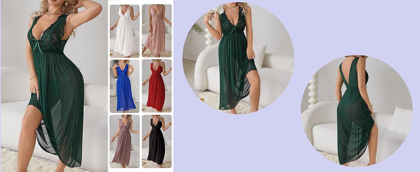 Сукня-бабідол для повних жінок, спідня сукня з довгим рукавом, бавовна, спідня сукня, нічна сорочка, push-up, сексуальна спідня білизна, C2-блакитний, XL