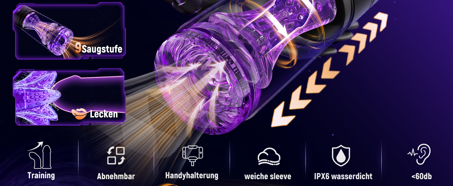 Електричний мастурбатор для чоловіків з 9 режимами, ротацією та вакуумом, з тримачем для телефону та імітацією ротової порожнини