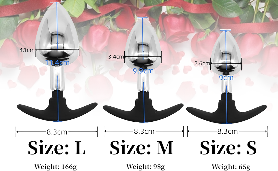 Набір анальних пробок зі сталі: дилататори, масажер простати, стимулятор для пар, S+M+L