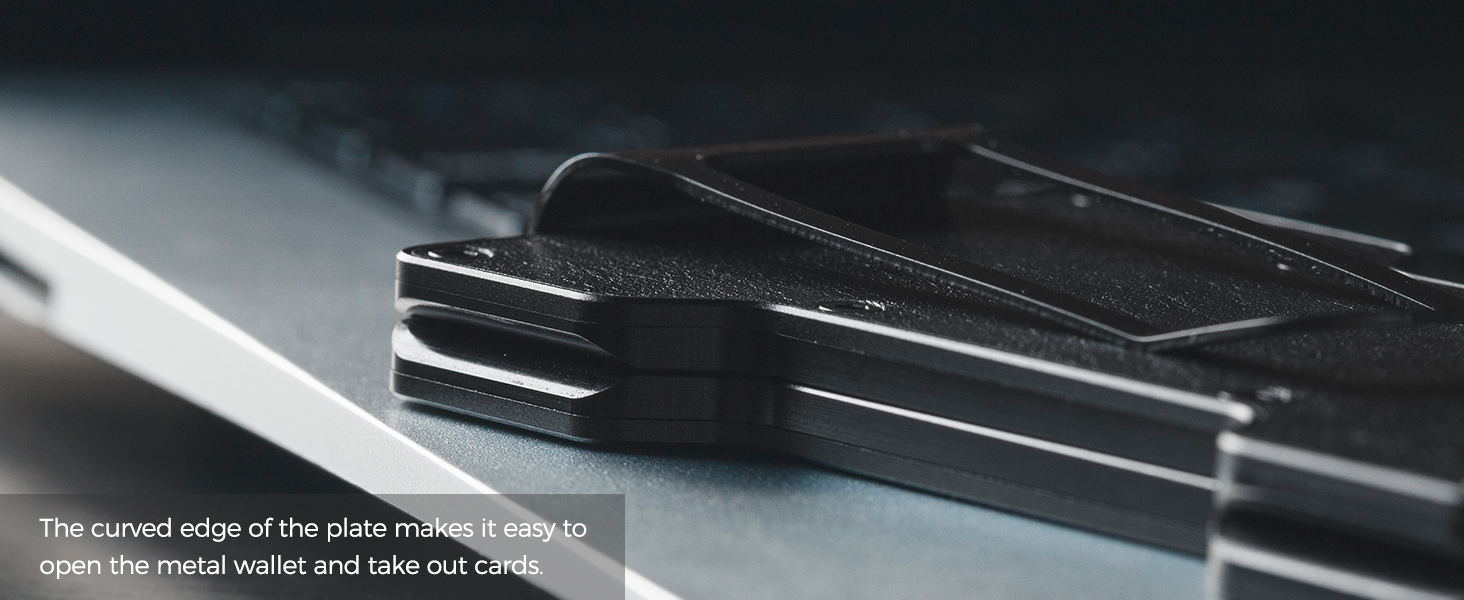 Чоловічий картхолдер VULKIT зі сталевим затискачем для грошей, Slim Wallet з RFID-захистом, компактний гаманець з текстурою під дерево на 12–15 карток