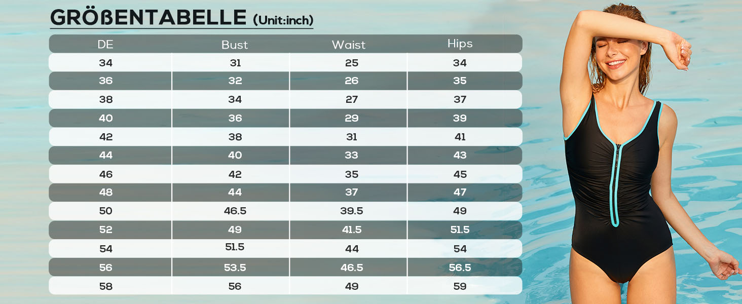 Купальник жіночий Delimira великий розмір з блискавкою спереду, 48, багатокольоровий